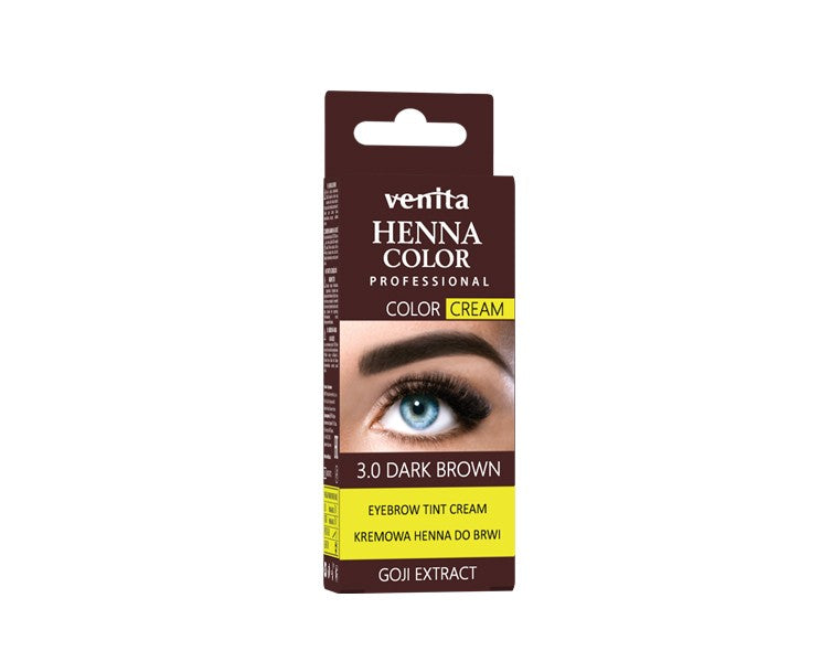 VENITA HENNA CREAM FOR EYEBROWS 3.0 DARK BROWN | Vaistine1.lt