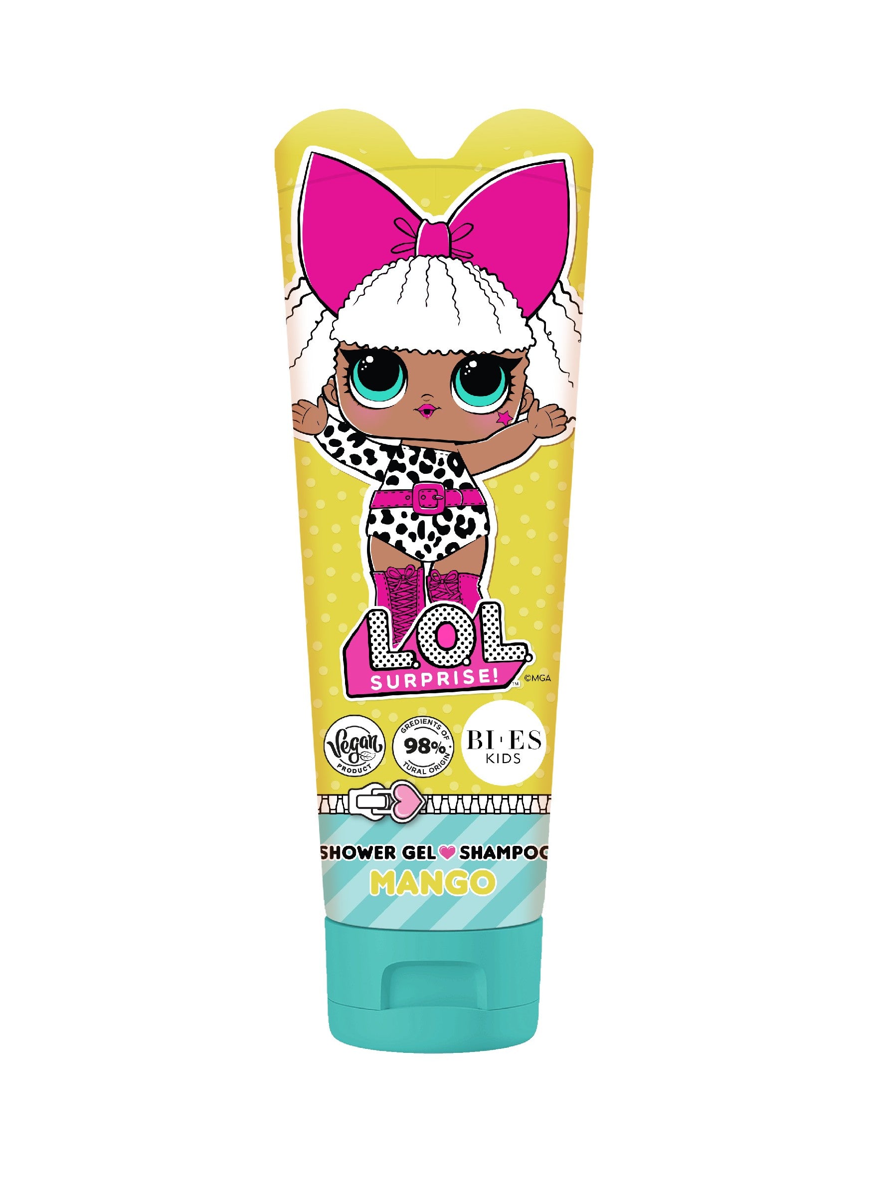 BI-ES Kids Shower Gel and Shampoo 2in1 Lol Surprise! - Mango 240ml | Vaistine1.lt