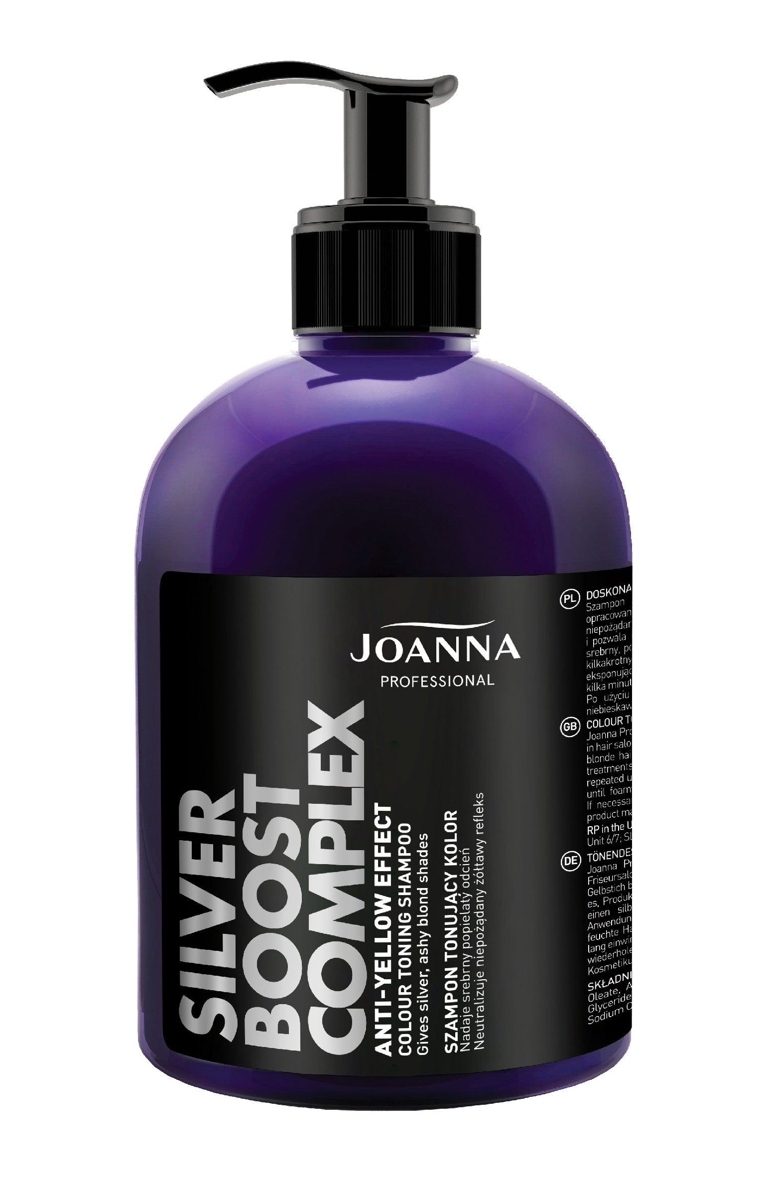 JOANNA PROFESSIONAL ANTI-YELLOW BOOST COMPLEX Toning shampoo ash color 500g | Vaistine1.lt