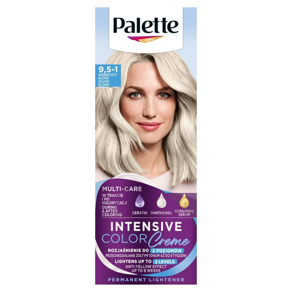 PALETTE Intensive Color Creme Hair Color No. 9.5-1 - Silvery Blonde 1pc. | Vaistine1.lt