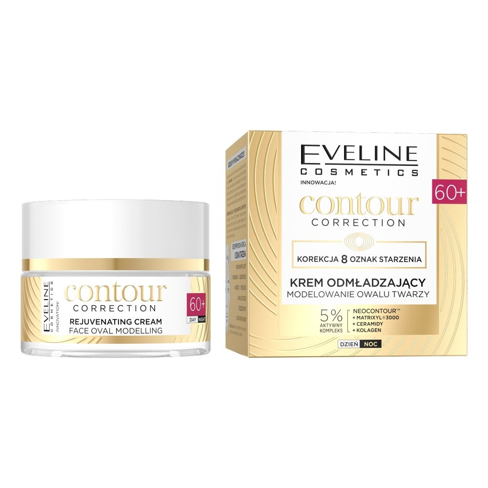 EVELINE Contour Correction 60+ Rejuvenating Cream - Face Oval Shaping for Day and Night 50ml | Vaistine1.lt