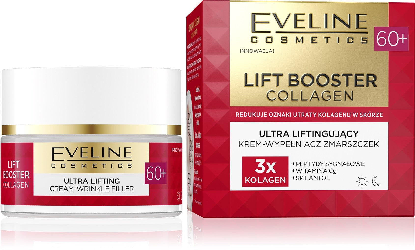 EVELINE Lift Booster Collagen 60+ Ultra Lifting Wrinkle Filling Cream for Day and Night 50ml | Vaistine1.lt