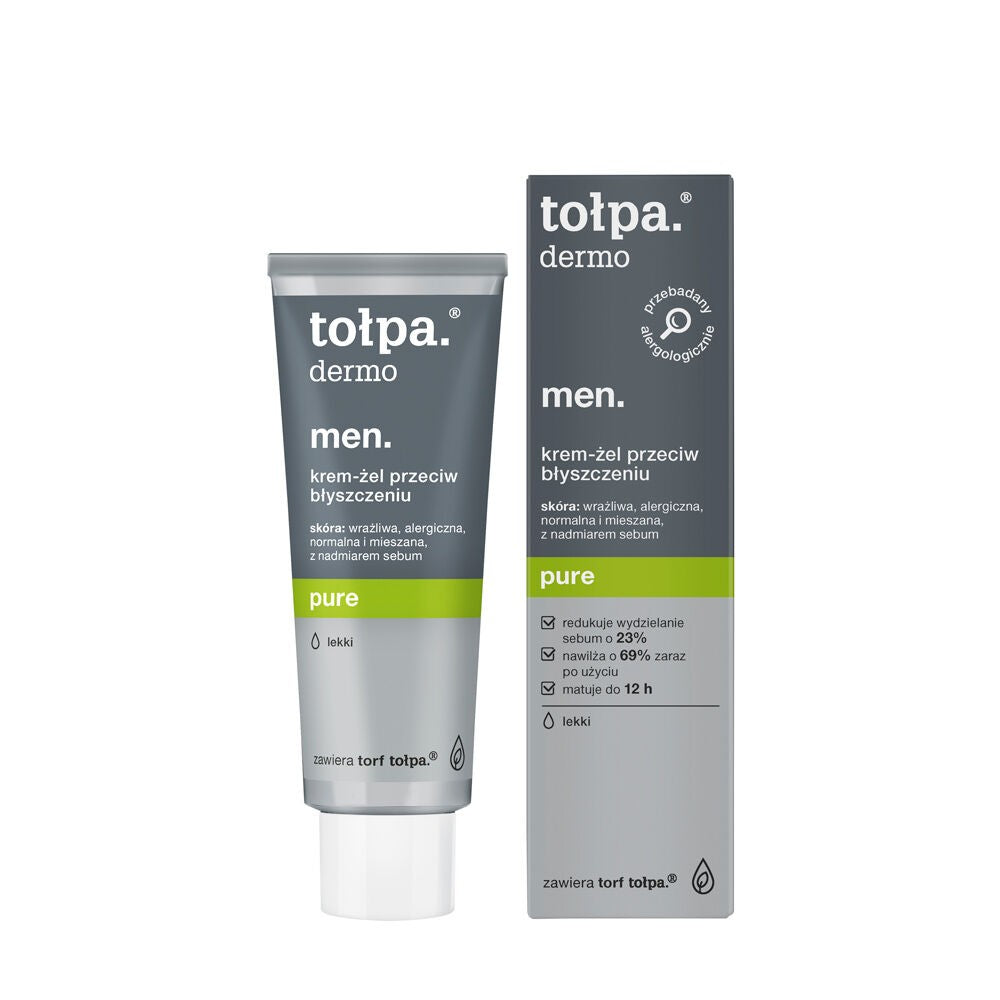 TOŁPA dermo men pure cream - gel against shine light 40 ml | Vaistine1.lt