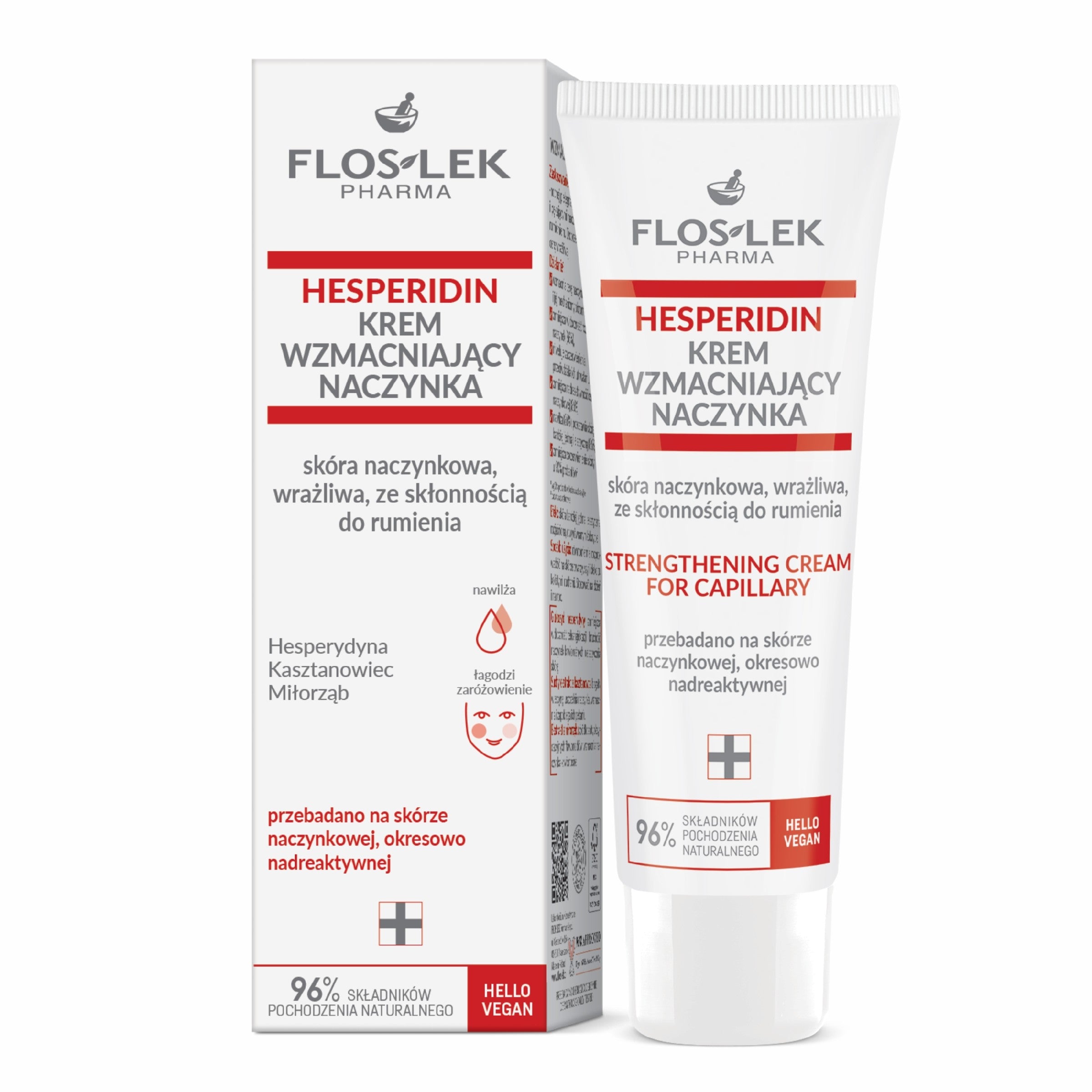 FLOSLEK Pharma Hesperidin Cream strengthening capillaries - capillary, sensitive skin with a tendency to redness 50ml | Vaistine1.lt