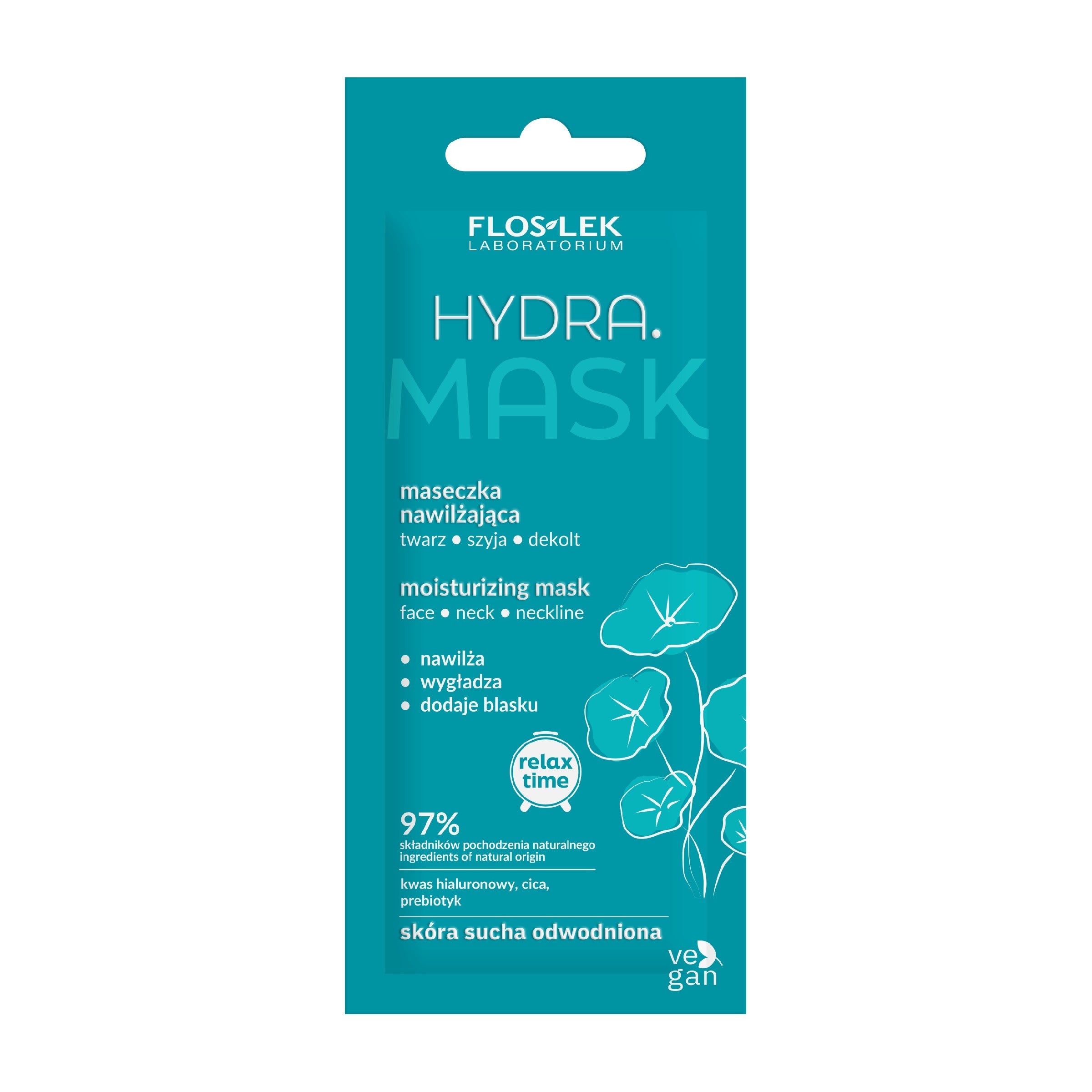 FLOSLEK Relax Time Moisturizing Hydra Mask for face, neck, and décolleté 6ml | Vaistine1.lt