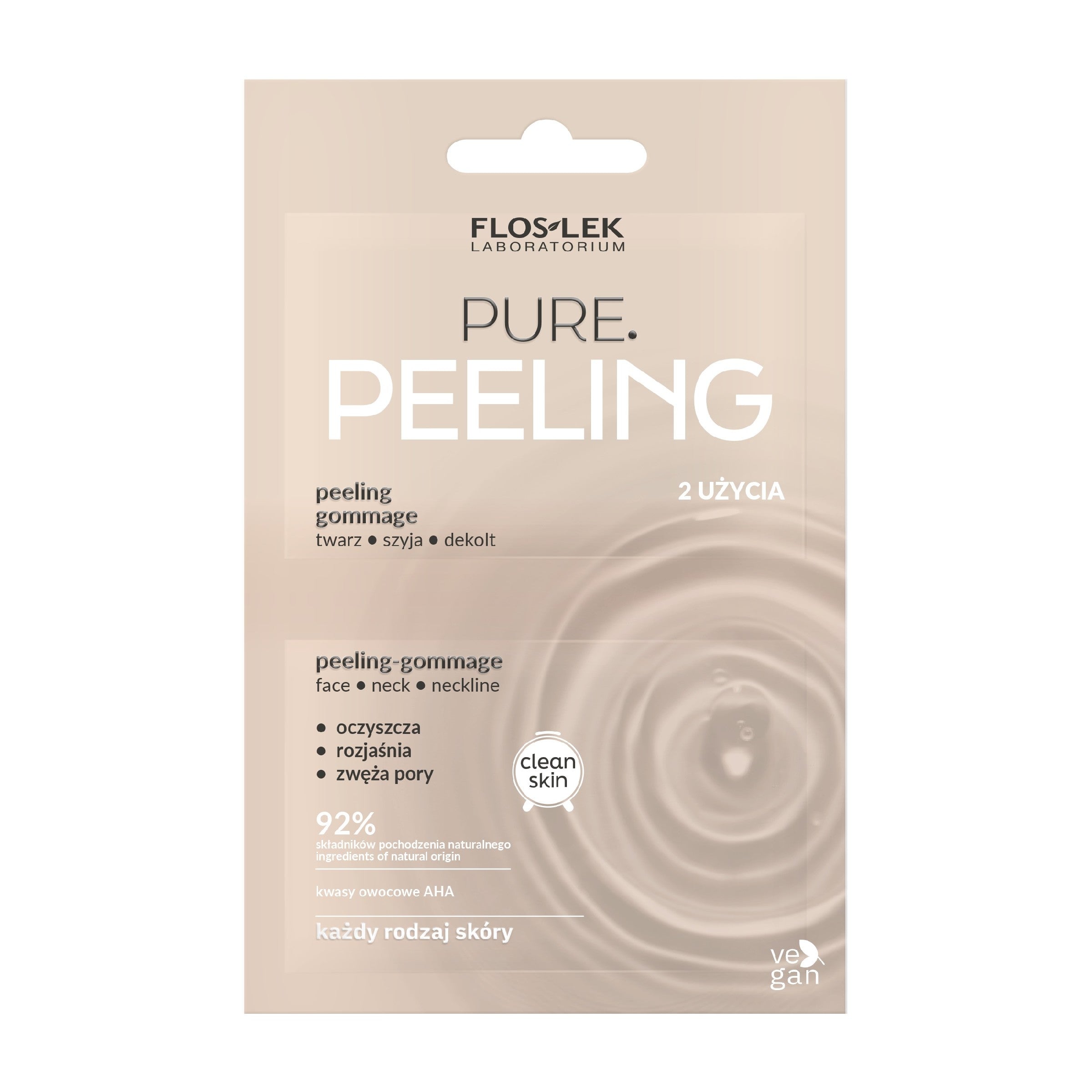 FLOSLEK Clean Skin Peeling Gommage Pure for the face, neck, and décolletage - suitable for all skin types 2x4ml | Vaistine1.lt