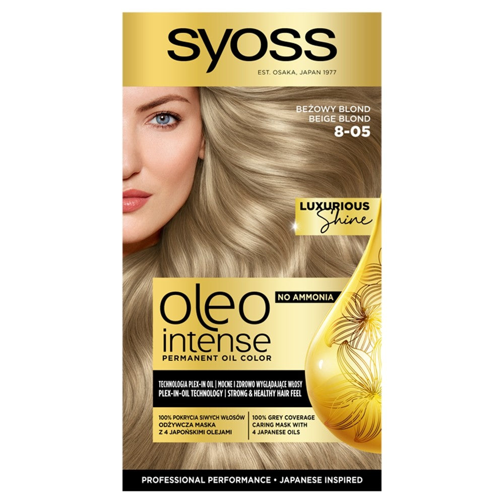 SYOSS Oleo Intense Permanent Oil Color Hair Dye No. 8-05 Beige Blonde 1op. | Vaistine1.lt