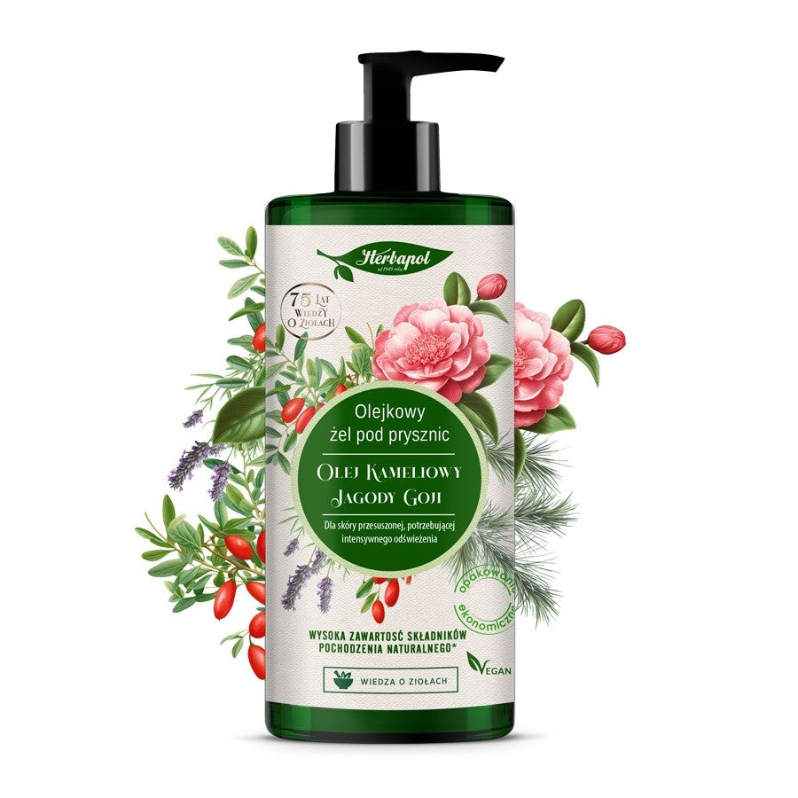 HERBAPOL Oil Shower Gel - Camellia Oil & Goji Berries 740ml | Vaistine1.lt