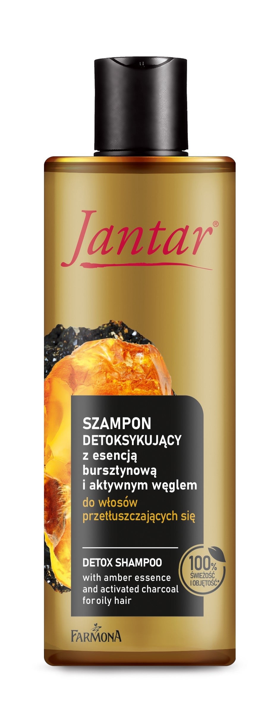 FARMONA Jantar Detoxifying Shampoo with Amber Essence and Activated Charcoal - for Oily Hair 300ml | Vaistine1.lt