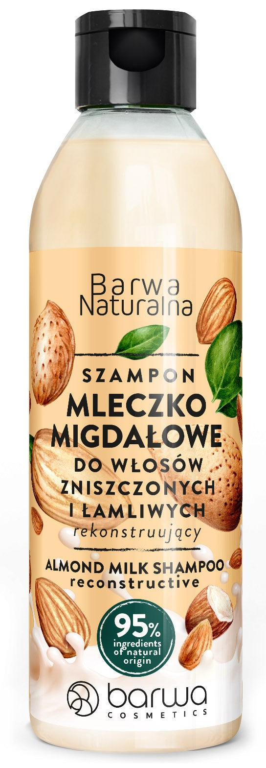 BARWA Natural Almond Milk Shampoo for damaged and brittle hair 300ml | Vaistine1.lt