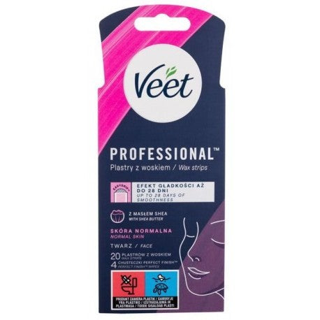 VEET facial depilatory wax strips 20 pcs. | Vaistine1.lt