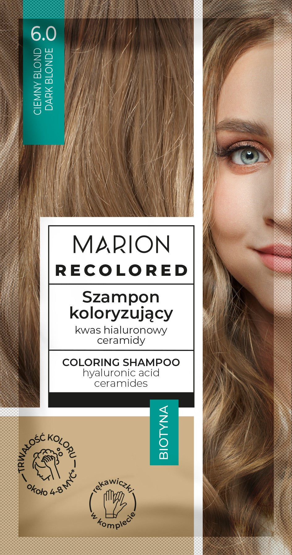 MARION Recolored Coloring Shampoo No. 6.0 Dark Blonde (4-8 washes) 35ml | Vaistine1.lt