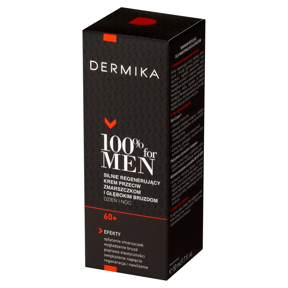 DERMIKA 100% for Men Strongly regenerating cream against wrinkles and deep furrows 60+ day/night 50 ml | Vaistine1.lt