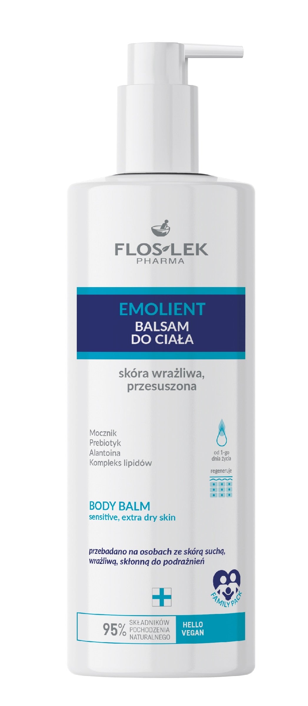 FLOS EMOLIENT Kūno balzamas jautriai odai 400 ml | Vaistine1.lt