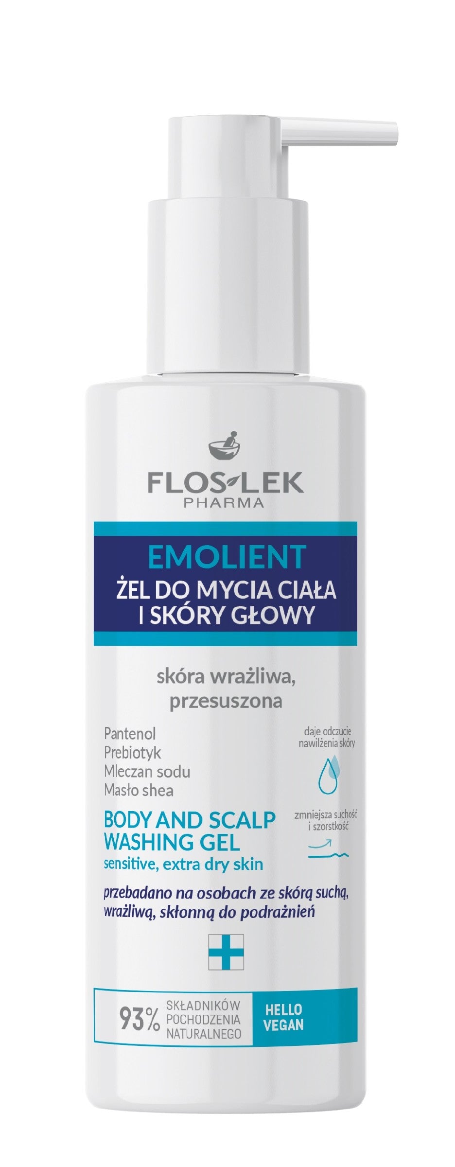 FLOS EMOLIENT Gelis kūnui ir plaukams. jautrus175ml | Vaistine1.lt