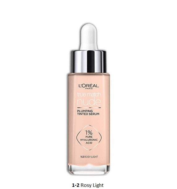 LOREAL True Match Nude Serum with foundation evening out skin tone no. 1-2 Rosy Light 30ml | Vaistine1.lt