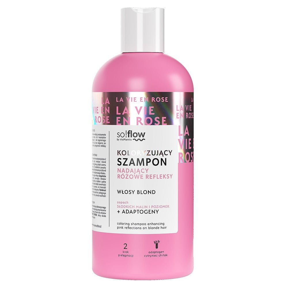 SO!FLOW Strengthening Color Shampoo Enhancing Pink Highlights on Blonde Hair | Vaistine1.lt