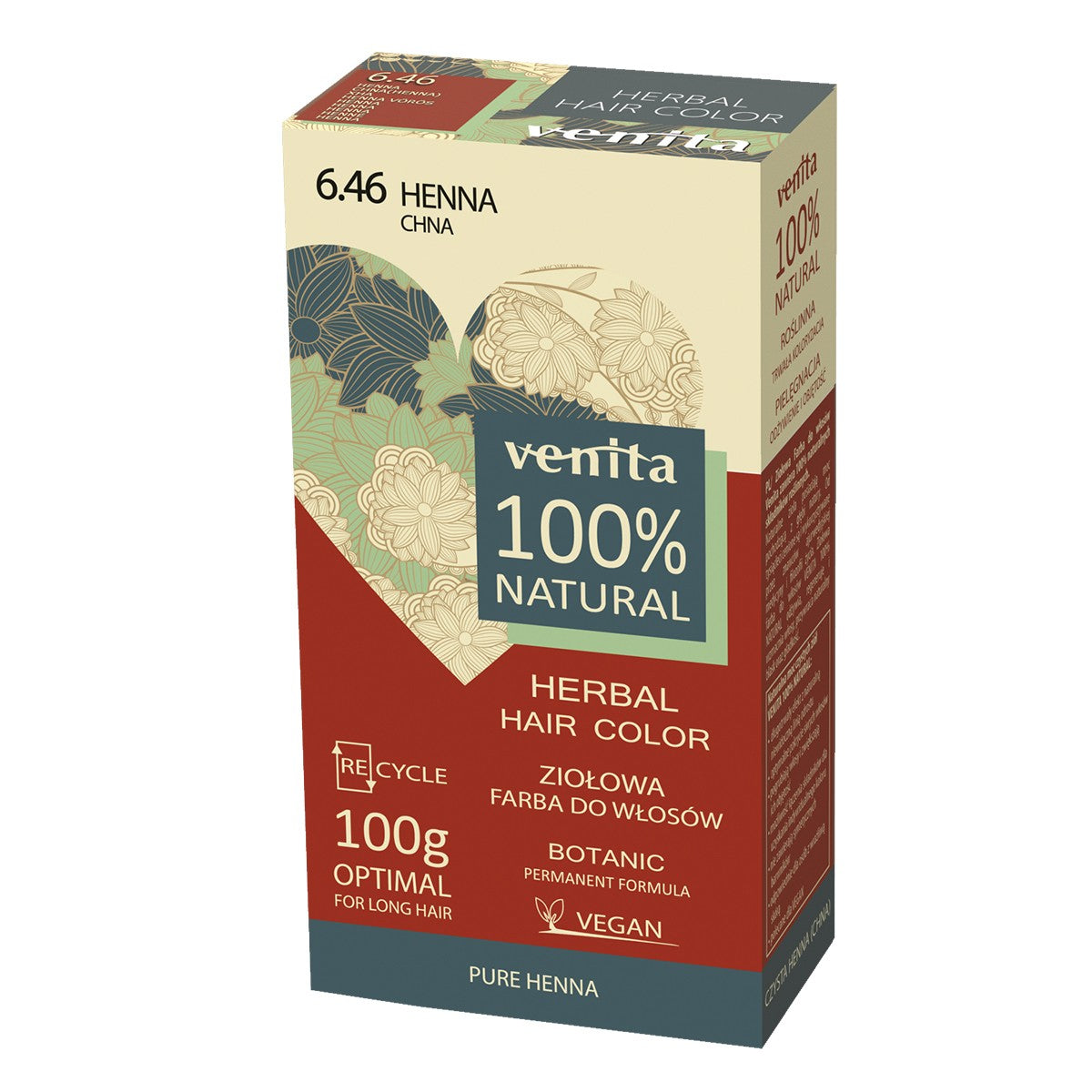 VENITA HERBAL HAIR DYE 6.46 HENNA 100g& | Vaistine1.lt