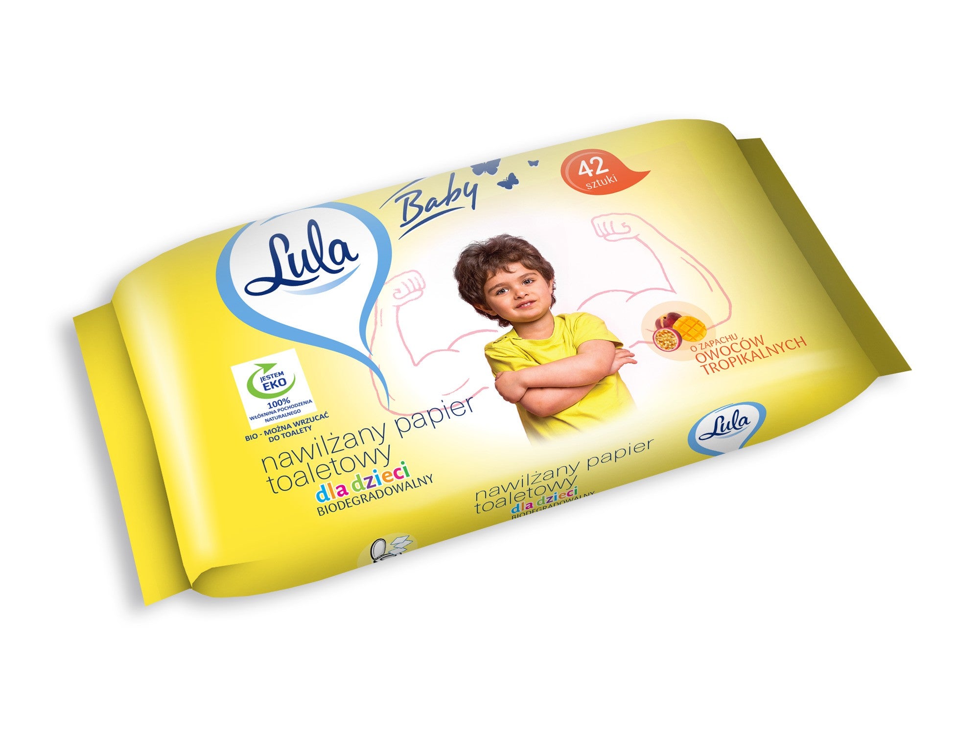 LULA Moist toilet paper for children - tropical fruits 1 pack - 42 pcs. | Vaistine1.lt