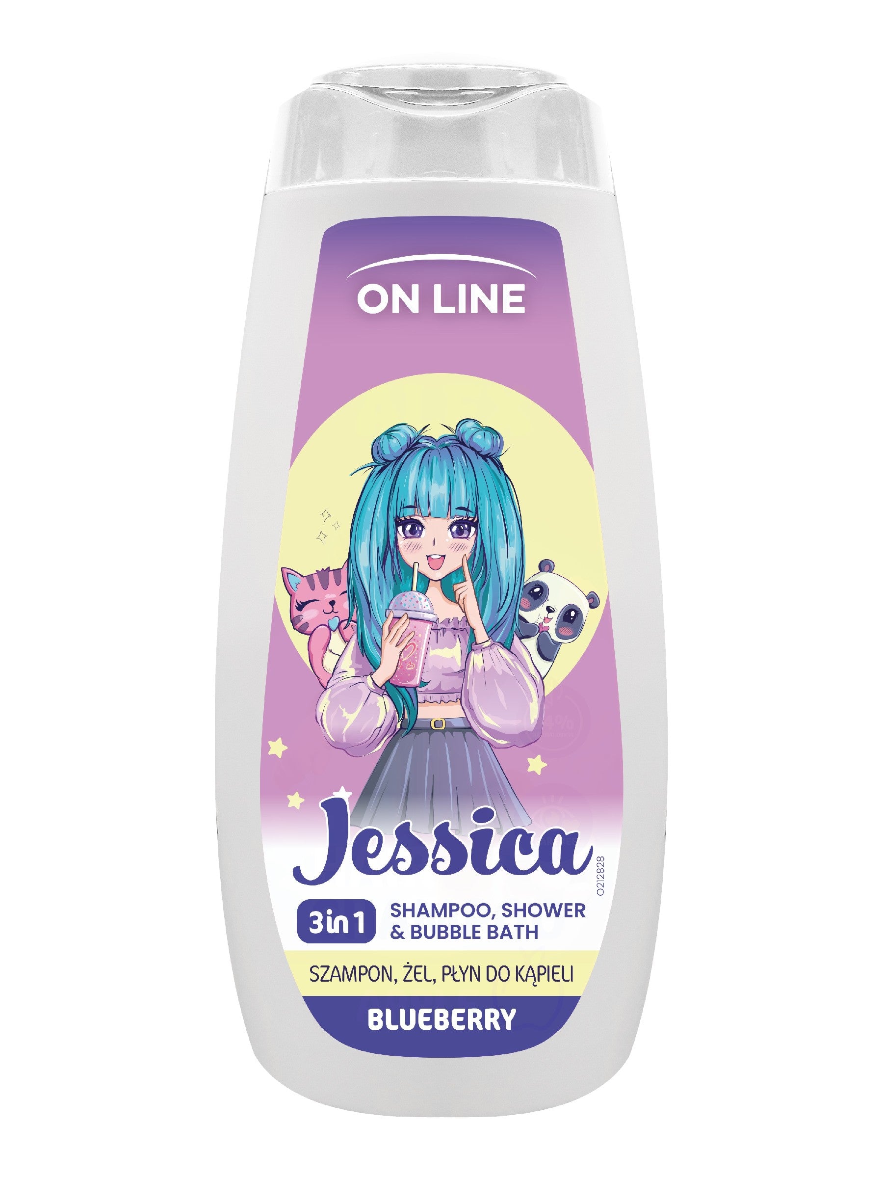 ON LINE KIDS Jessica 3w1 Shampoo, gel, bath liquid - Blueberry 400 ml | Vaistine1.lt