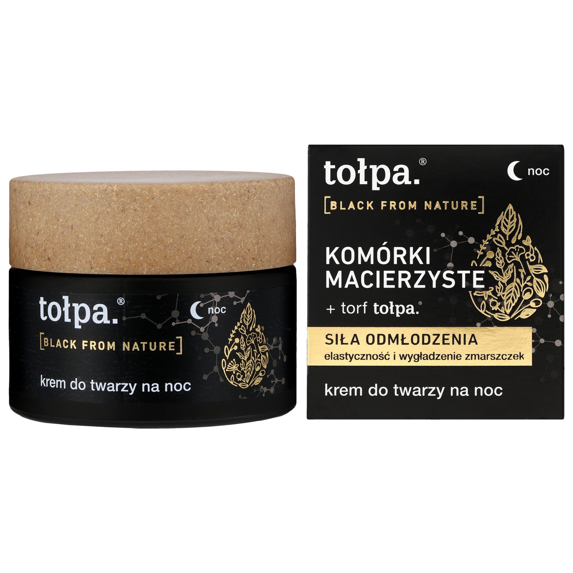 TOŁPA Black From Nature Night Face Cream - rejuvenating power 50 ml | Vaistine1.lt