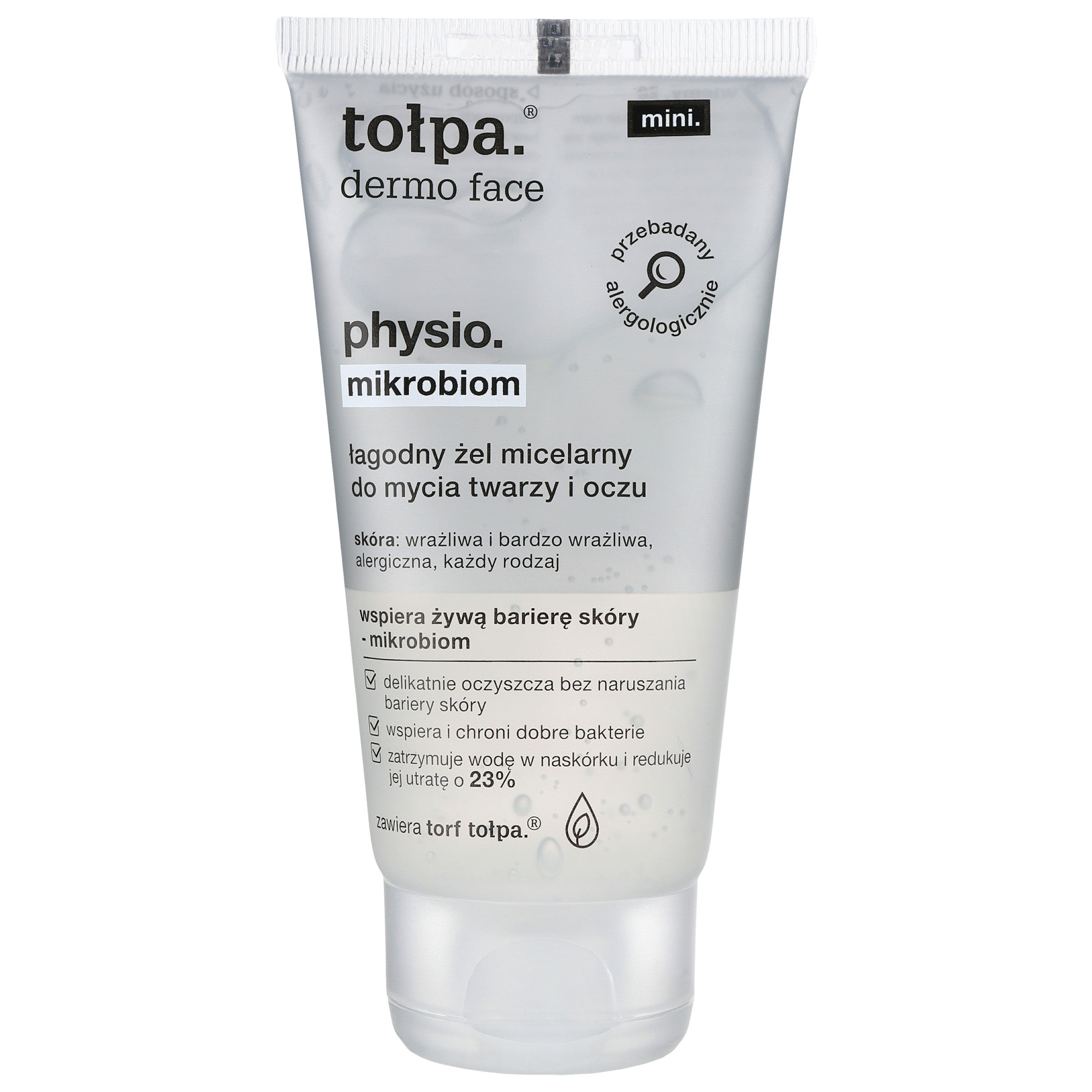 TOŁPA Dermo Face Physio Microbiome Gentle Micellar Gel for Face and Eye Cleansing 75 ml (mini) | Vaistine1.lt