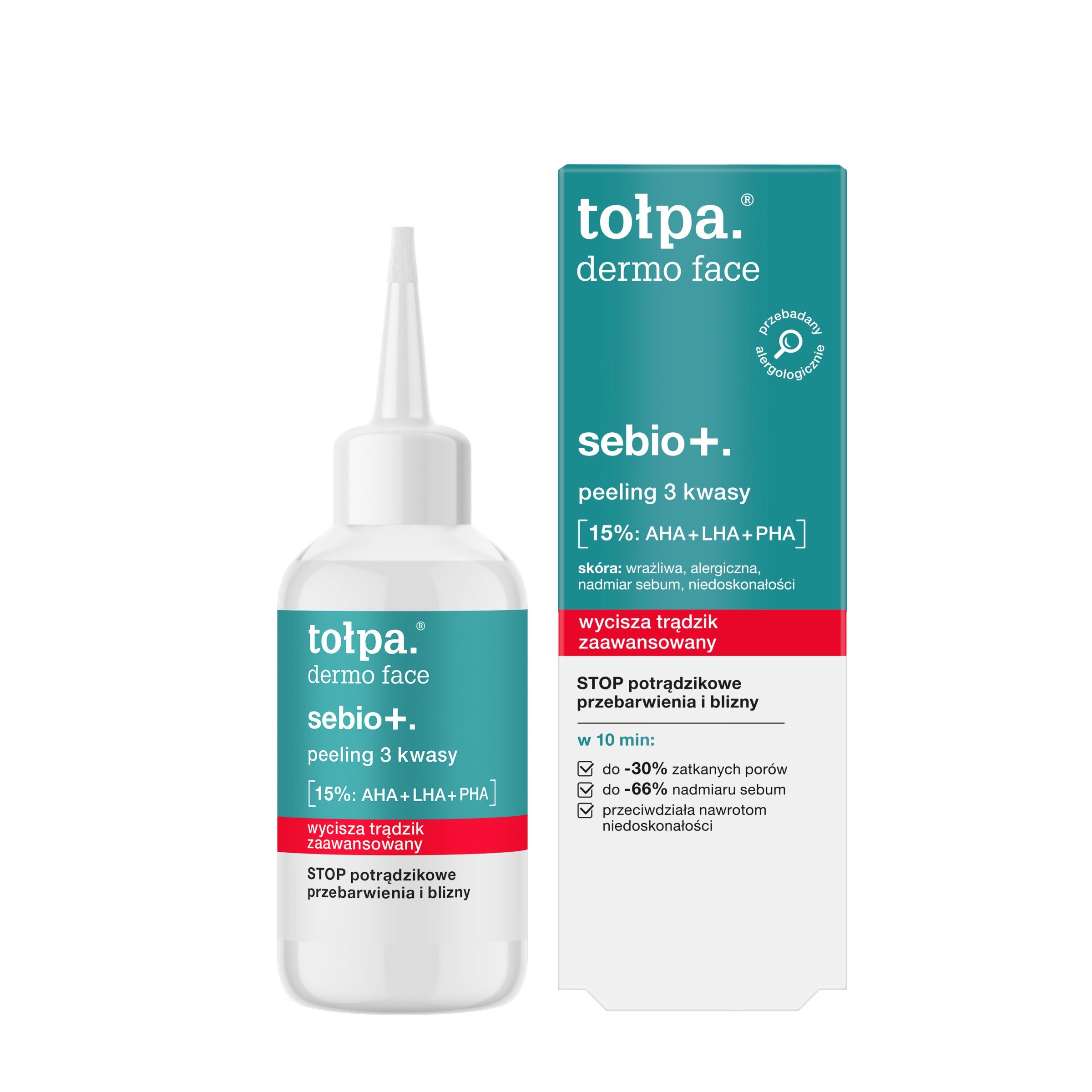 TOŁPA Dermo Face Sebio+ Face Peeling 3 Acids 15%: AHA+LHA+PHA 50 ml | Vaistine1.lt