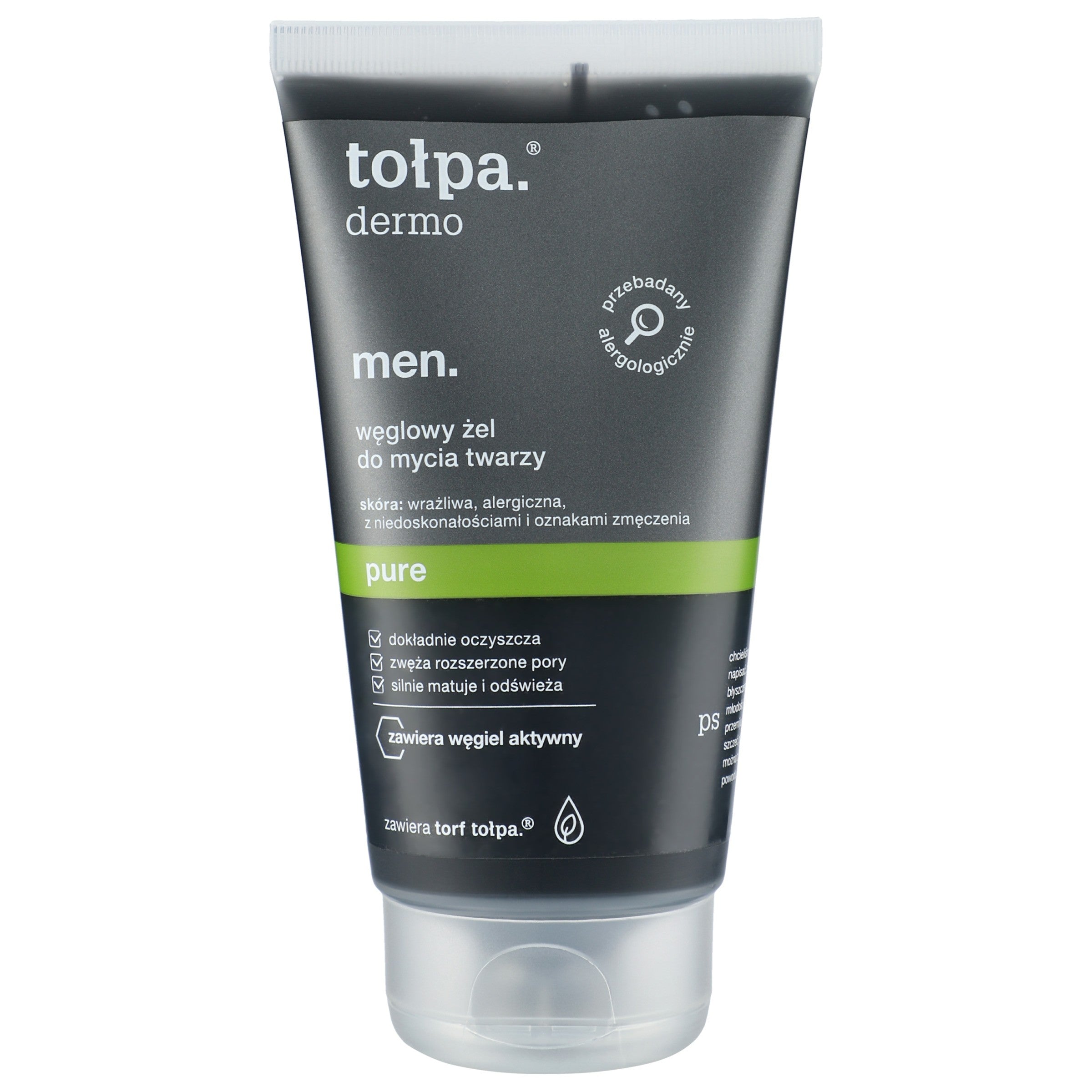 TOŁPA Dermo Men Charcoal Face Wash Pure 150 ml | Vaistine1.lt