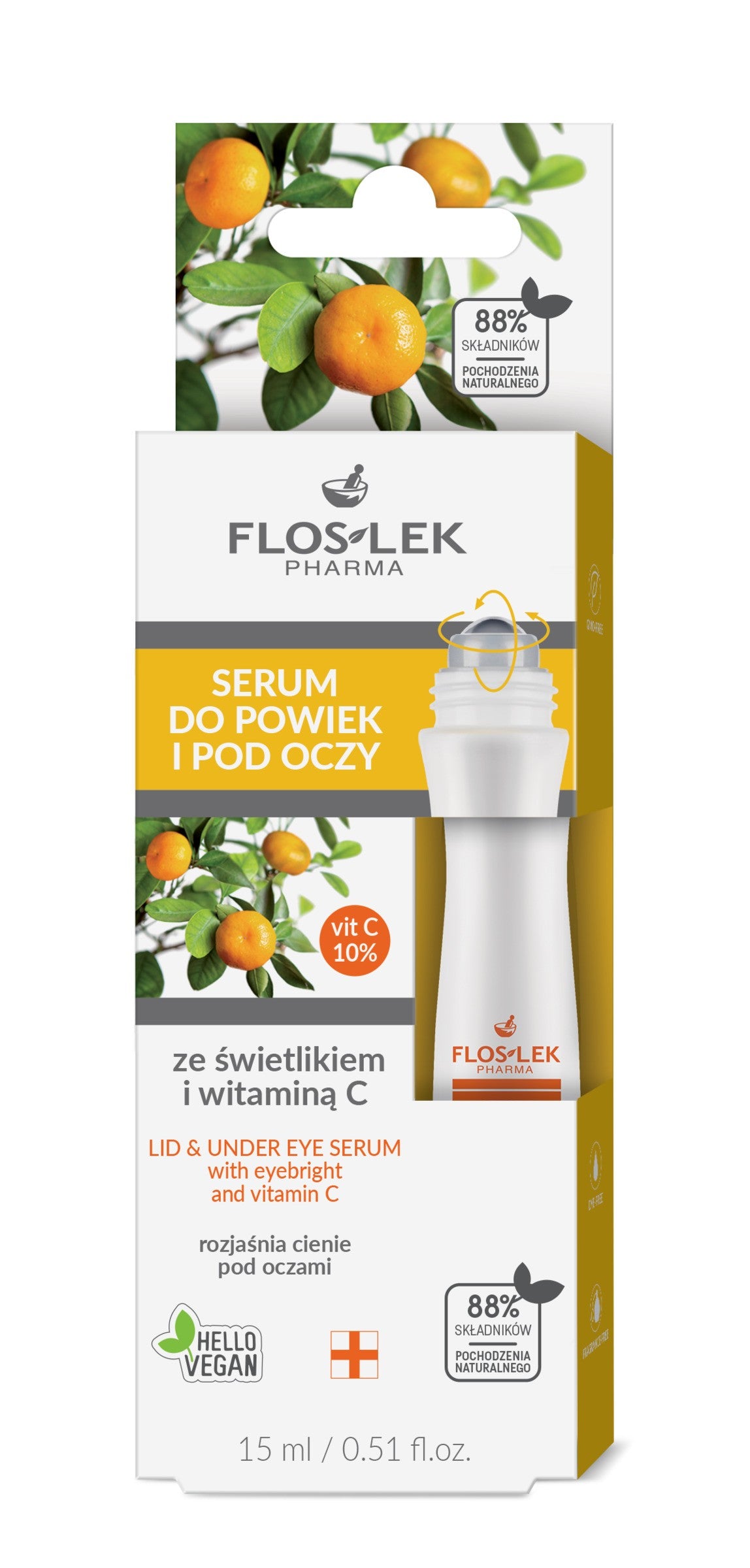 FLOSLEK Eyes Serum for eyelids and under eyes with eyebright and vitamin C 15 ml | Vaistine1.lt