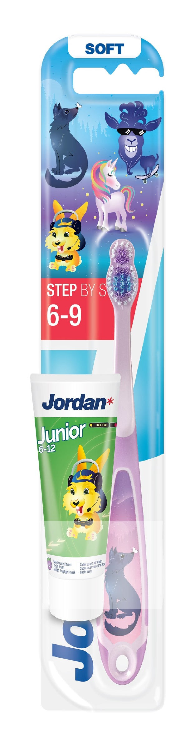 JORDAN Children's toothbrush STEP BY STEP 6-9 years + toothpaste Summer Set | Vaistine1.lt