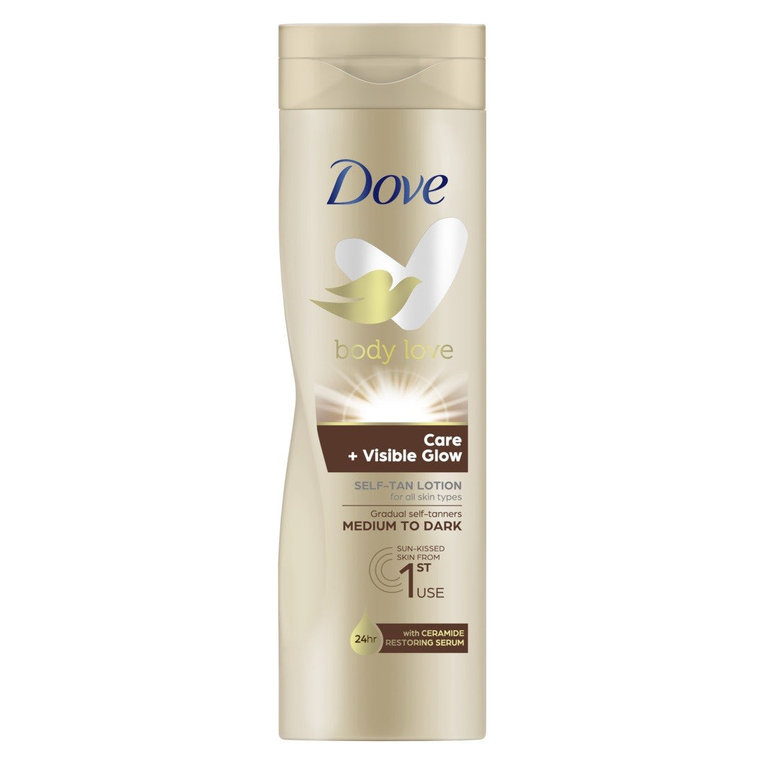 DOVE Body Love bronzinis kūno losjonas - savaiminis | Vaistine1.lt