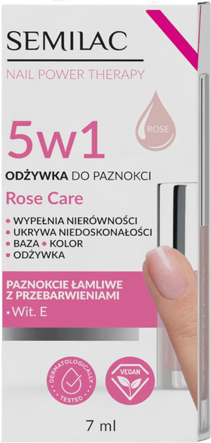 SEMILAC Nail Strengthener Nail Power Therapy 5in1 Rose Care 7 ml | Vaistine1.lt