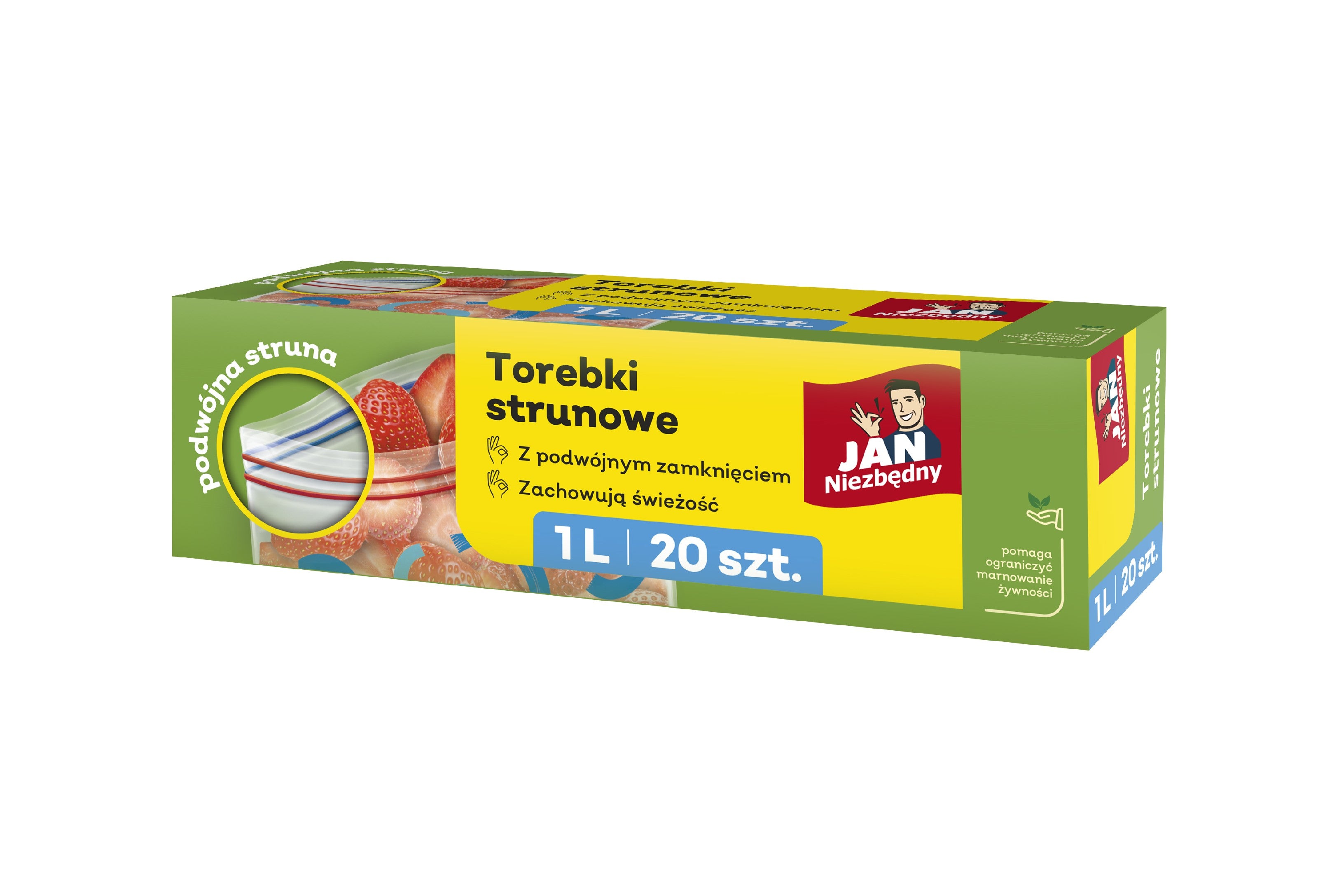 JAN NIEZBĘDNY Ziplock maišeliai (dvigubas uždarymas) 1L - | Vaistine1.lt