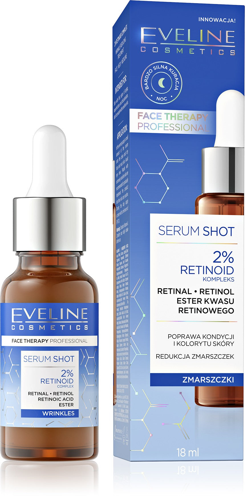 EVELINE Face Therapy Professional Serum Shot - wrinkle-reducing treatment 2% Retinoid 18 ml | Vaistine1.lt