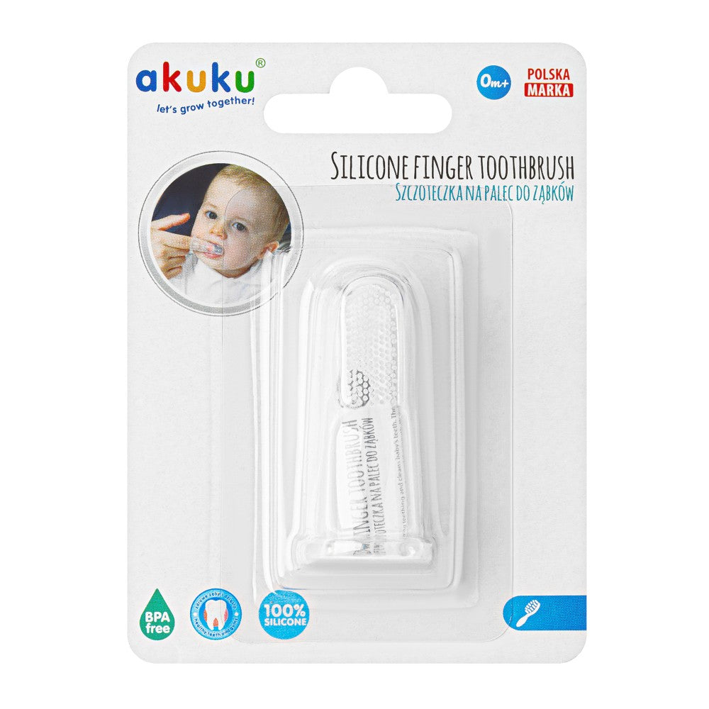 AKUKU Silicone toothbrush for finger cleaning teeth for infants (0393) | Vaistine1.lt