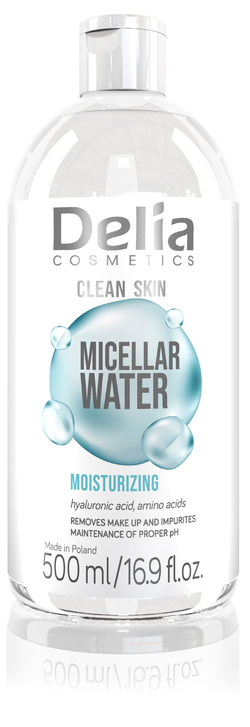 CLEAN SKIN - FDA - Micellar water bottle 500ml EN/FR/NL/DE/ES/PL k6 | Vaistine1.lt