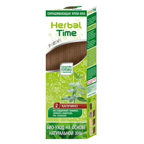 HERBAL TIME Natural Hair Henna 2 Cappuccino | Vaistine1.lt | WestPharmacy.eu