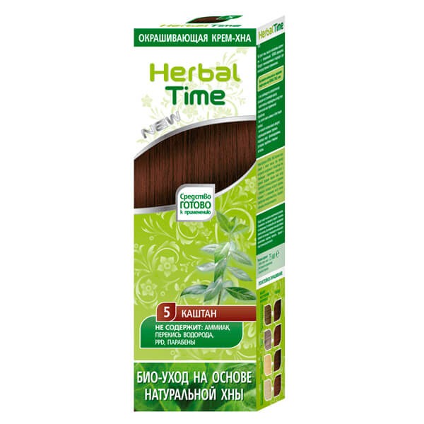 HERBAL TIME Natural Hair Henna 5 Chestnut | Vaistine1.lt | WestPharmacy.eu