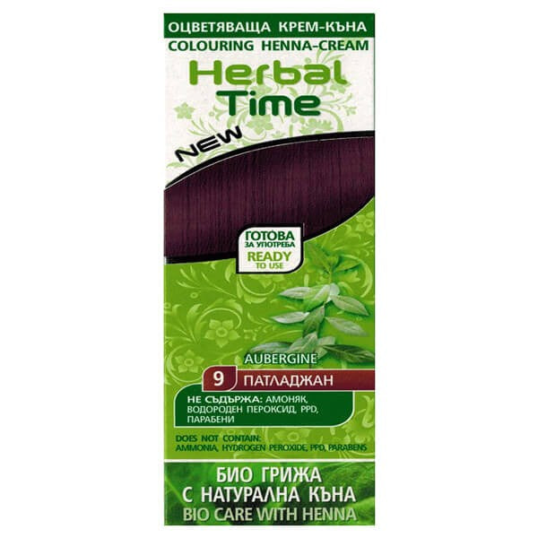 HERBAL TIME Natural Hair Henna 9 Eggplant | Vaistine1.lt | WestPharmacy.eu