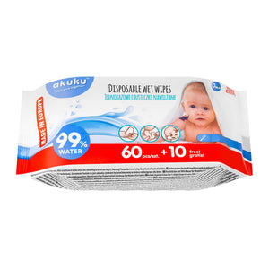 AKUKU disposable wet wipes with water, 70 pcs. A0031 | Vaistine1.lt