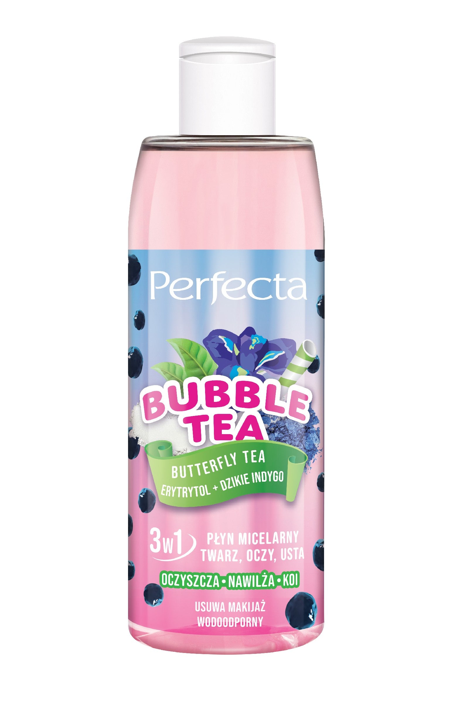 PERFECTA Bubble Tea Micellar Liquid 3in1 Butterfly Tea, Erythritol + Wild Indigo 300 ml | Vaistine1.lt