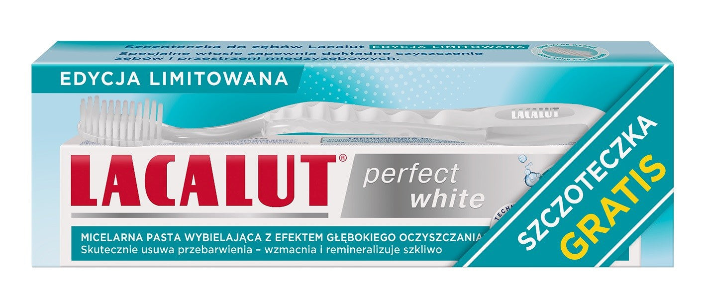 LACALUT Perfect White Toothpaste 75 ml + Toothbrush | Vaistine1.lt