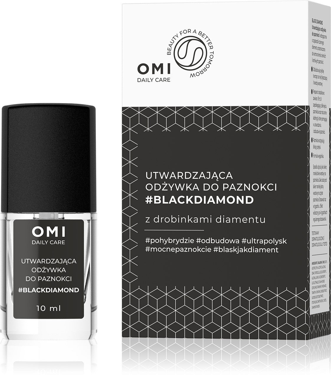 OMI Daily Care Strengthening Nail Conditioner #BLACKDIAMOND with diamond particles 10 ml | Vaistine1.lt