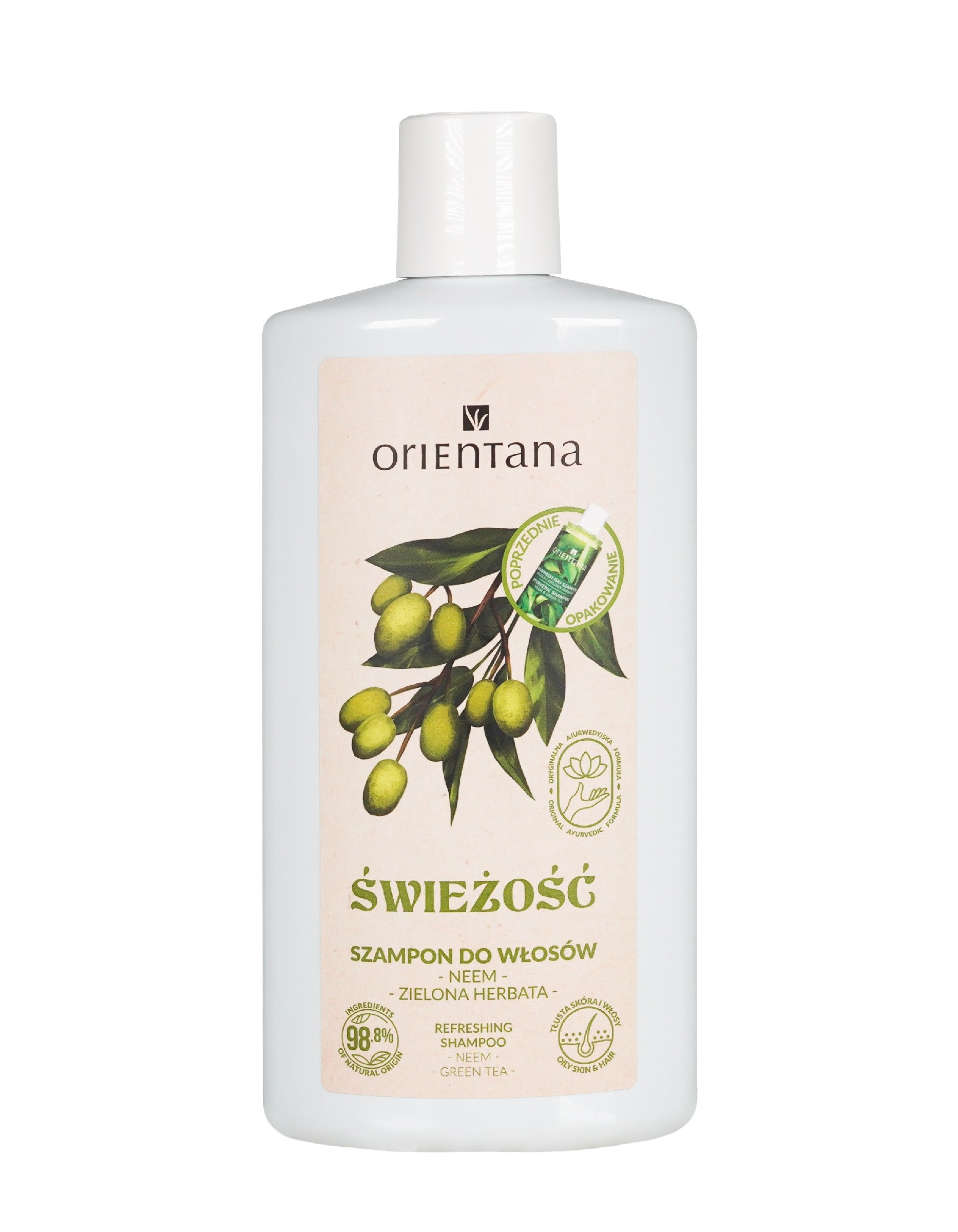 ORIENTANA Hair Shampoo FRESHNESS - Neem and Green Tea 210ml | Vaistine1.lt