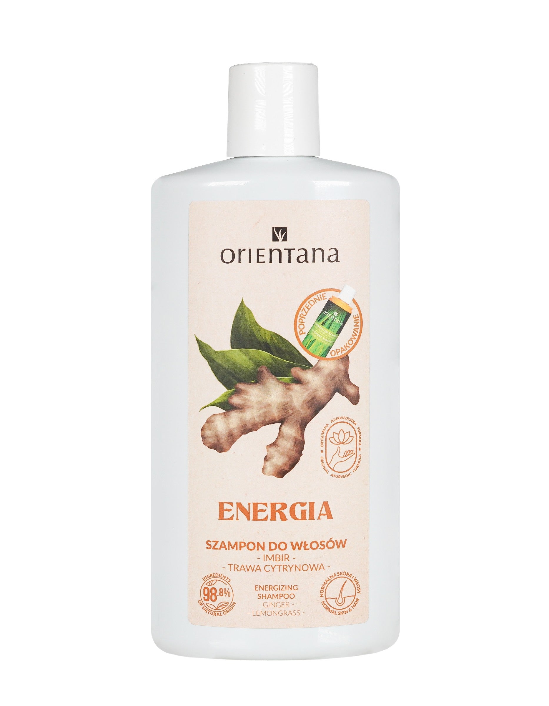 ORIENTANA Hair Shampoo ENERGY - Ginger and Lemongrass 210ml | Vaistine1.lt