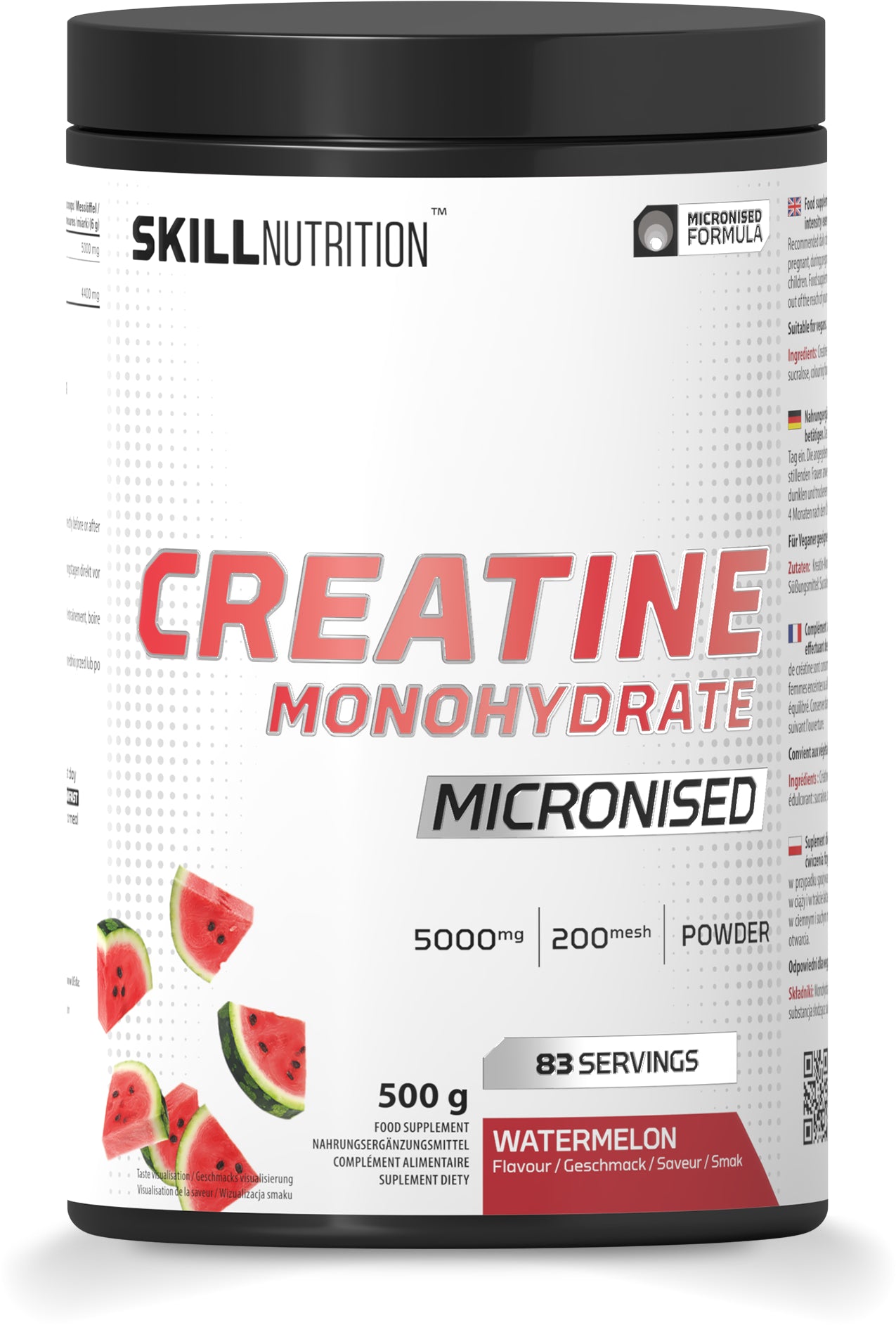 Micronised Creatine Monohydrate Flavoured, Watermelon - 500g - Skill Nutrition