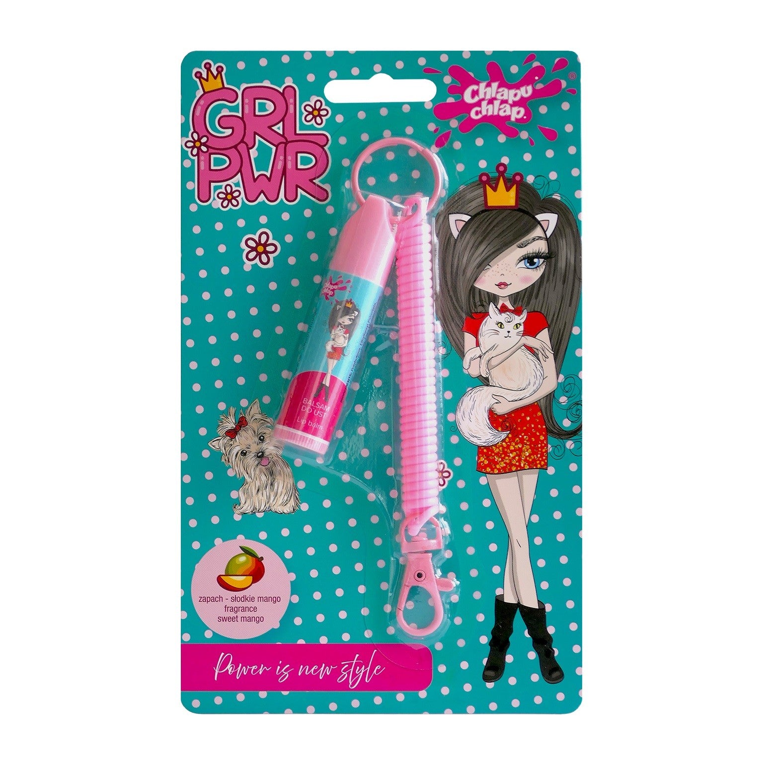 CHLAPU CHLAP Girl Power Lip Balm with Keyring - sweet mango 3.2 g  - Vaistine1.lt | WestPharmacy.eu