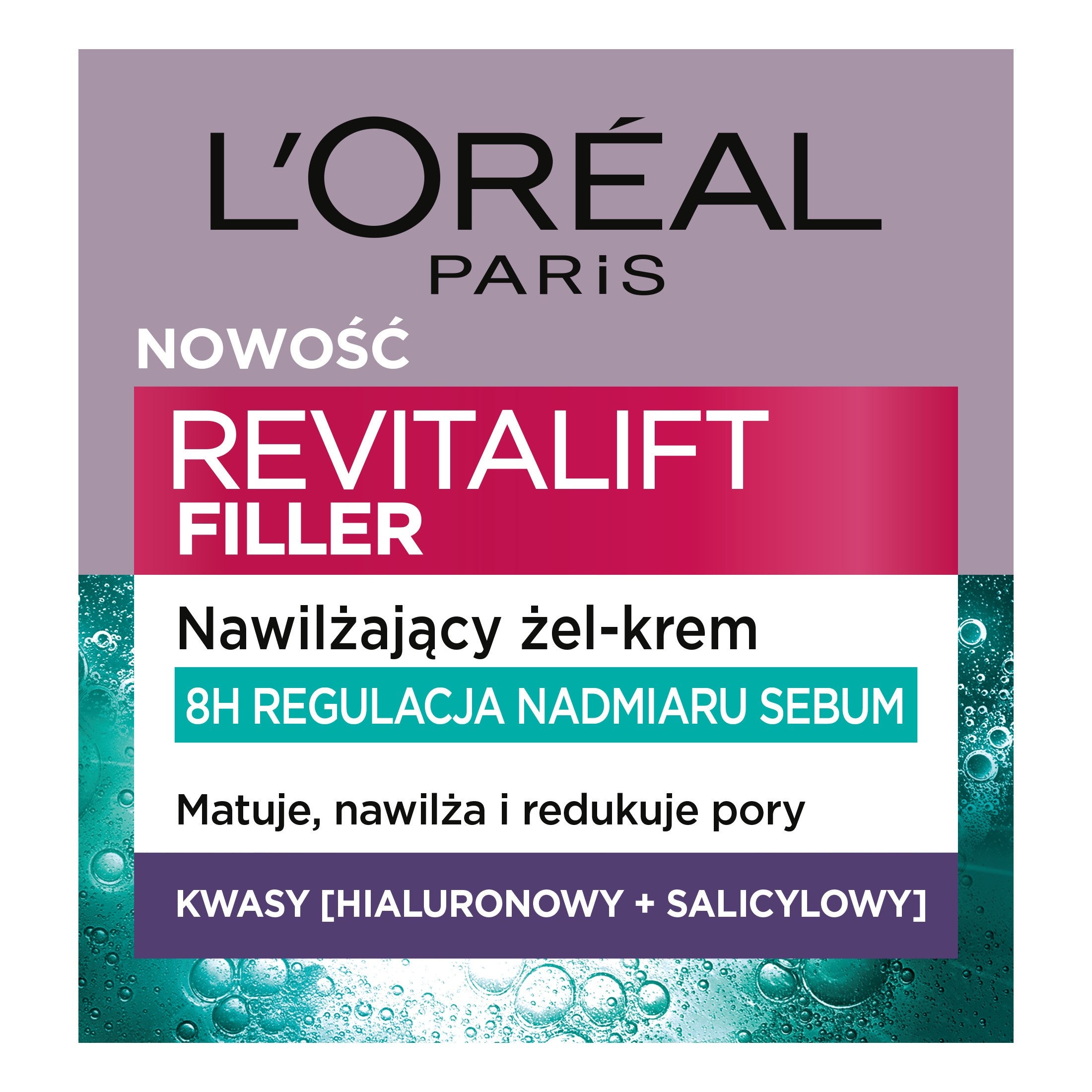 LOREAL Paris Revitalift Filler Moisturizing Excess Oil Regulating Day Gel-Cream with Hyaluronic and Salicylic Acid 50 ml  - Vaistine1.lt | WestPharmacy.eu