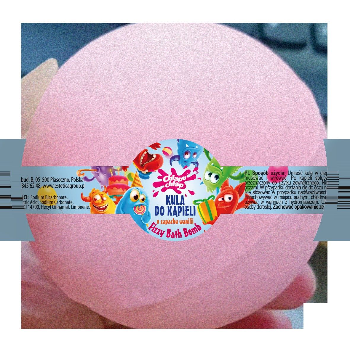 CHLAPU CHLAP Bath Bomb Sparkling bath ball with vanilla scent 180 g  - Vaistine1.lt | WestPharmacy.eu