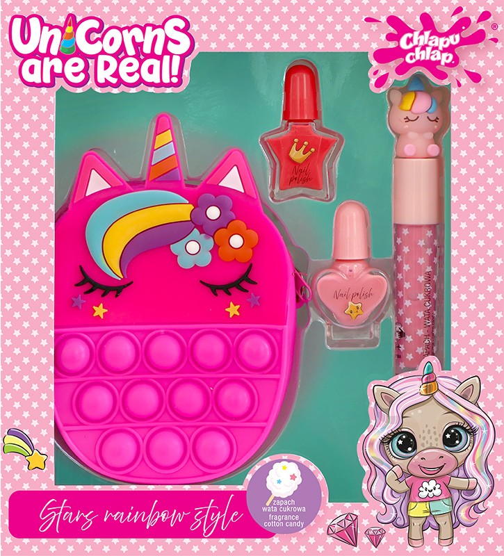 CHLAPU CHLAP Unicorns children's set with purse, nail polish and lip gloss  - Vaistine1.lt | WestPharmacy.eu